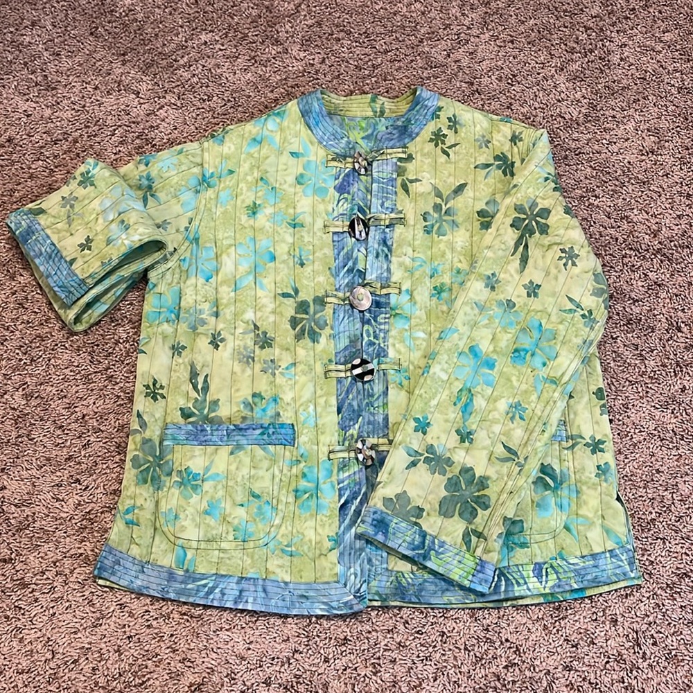 Norm Thompson Reversible Flower/Water Color Women’s Jacket Size Medium